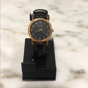Vintage Casio watch with black leather